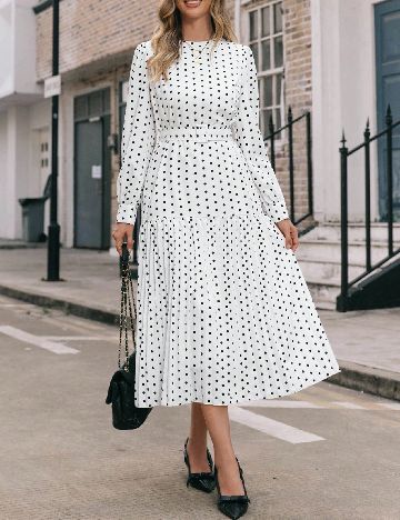 Rochie medie SHEIN, alb/negru