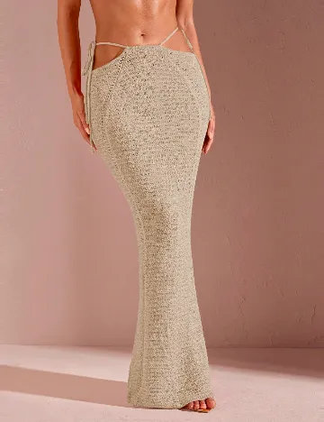 Fusta de plaja SHEIN, crem