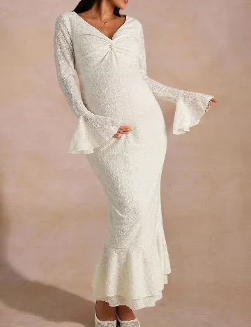 Rochie lunga SHEIN Maternity, alb