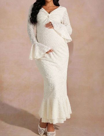 Rochie lunga SHEIN Maternity, alb