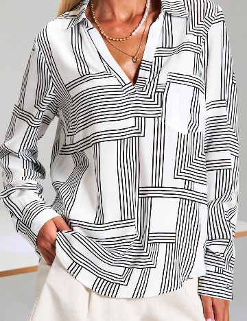 Bluza Sinsay, alb/negru