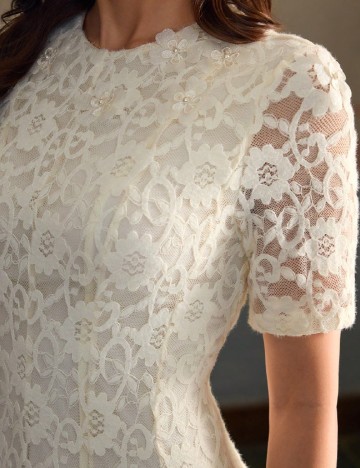 Rochie lunga Zeylah, ecru