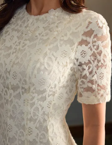 Rochie lunga Zeylah, ecru