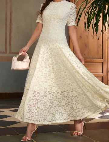 Rochie lunga Zeylah, ecru