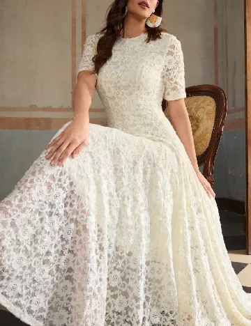 Rochie lunga Zeylah, ecru