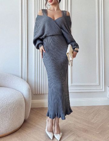 Rochie medie SHEIN, gri