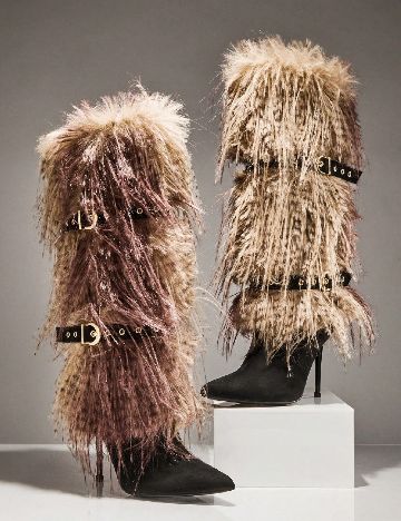 Cizme SHEIN, maro/negru