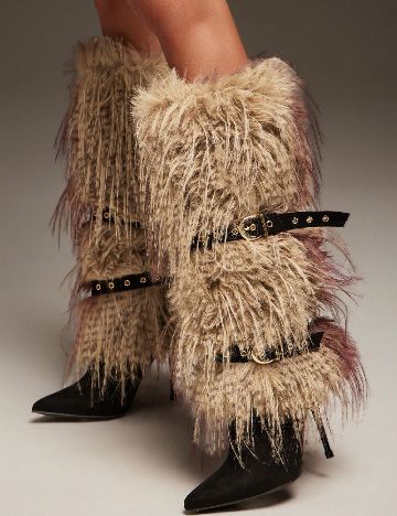 Cizme SHEIN, maro/negru