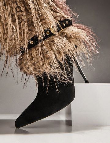 Cizme SHEIN, maro/negru