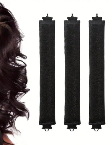 Set ondulatoare fără caldura 3 bucati SHEIN, negru