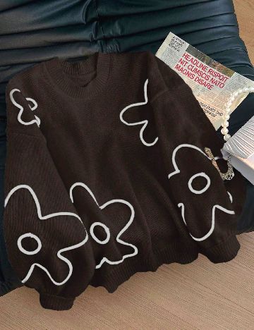 Pulover SHEIN CURVE, maro