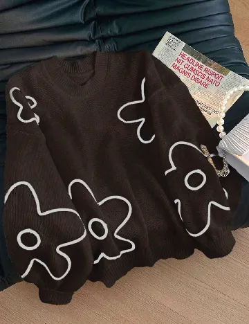 Pulover SHEIN CURVE, maro