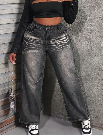 Blugi SHEIN CURVE, gri inchis