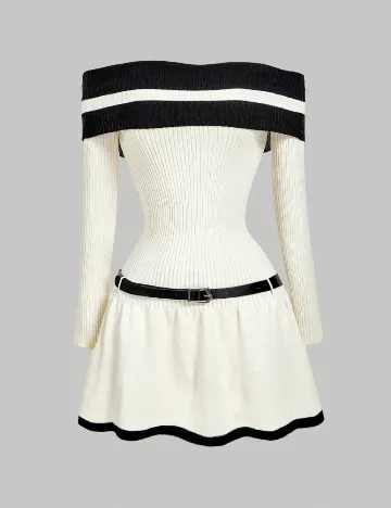 Rochie scurta SHEIN, ecru