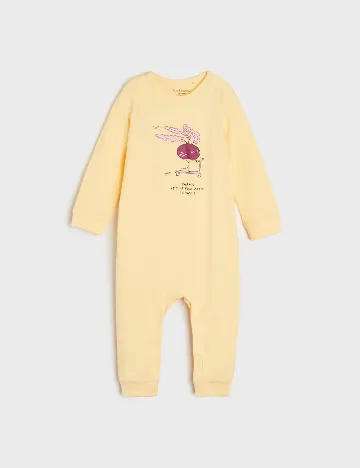 Set salopete 2 bucati Sinsay, galben/alb