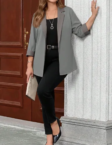 Blazer SHEIN CURVE, gri