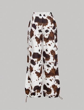 Pantaloni SHEIN, alb/maro