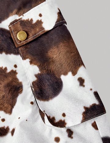 Pantaloni SHEIN, alb/maro