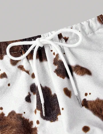 Pantaloni SHEIN, alb/maro