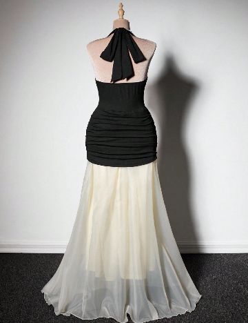 Rochie lunga SHEIN CURVE, negru/ecru