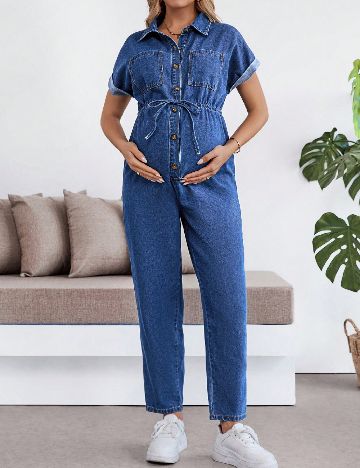 Salopeta SHEIN Maternity, bleumarin