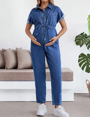 Salopeta SHEIN Maternity, bleumarin