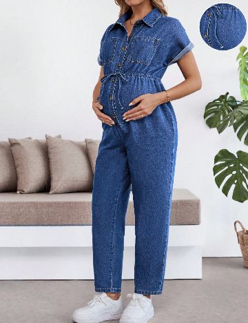 Salopeta SHEIN Maternity, bleumarin