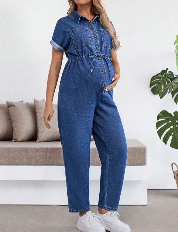 Salopeta SHEIN Maternity, bleumarin