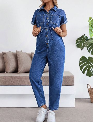 Salopeta SHEIN Maternity, bleumarin