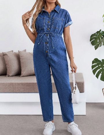 Salopeta SHEIN Maternity, bleumarin