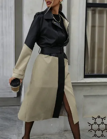 Palton Aveloria, bej/negru