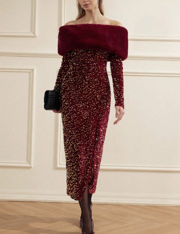 Rochie medie Aveloria, visiniu