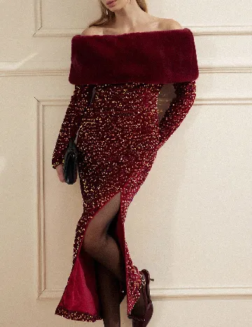 Rochie medie Aveloria, visiniu