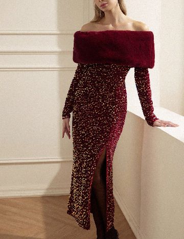 Rochie medie Aveloria, visiniu