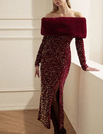 Rochie medie Aveloria, visiniu