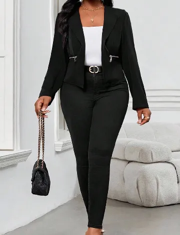 Blazer SHEIN CURVE, negru