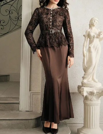 Rochie lunga Anewsta, maro