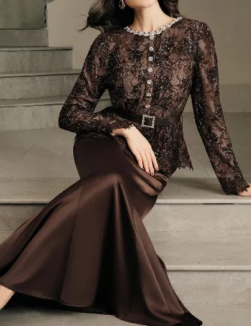 Rochie lunga Anewsta, maro