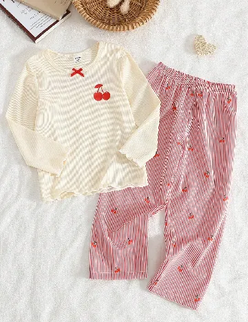 Compleu Shein Kids, ecru/rosu