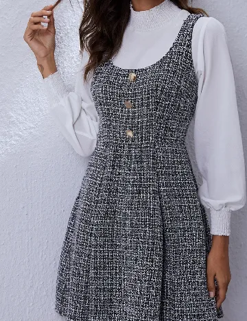 Rochie scurta SHEIN CURVE, alb/negru