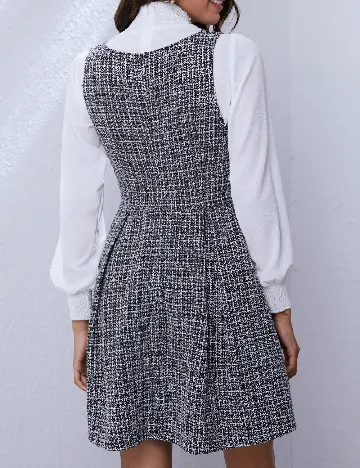 Rochie scurta SHEIN CURVE, alb/negru