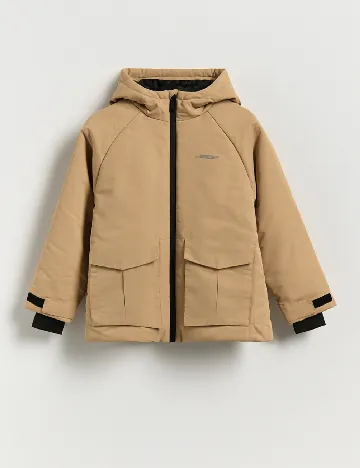 Geaca impermeabila Reserved, crem