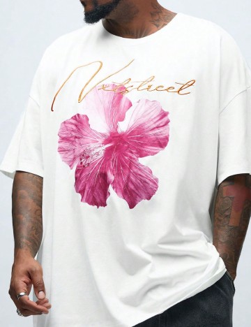 Tricou SHEIN Plus Size Men, alb