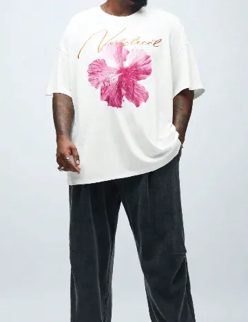 Tricou SHEIN Plus Size Men, alb