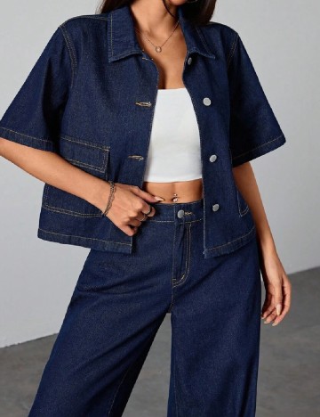 Camasa Shein Kids, bleumarin