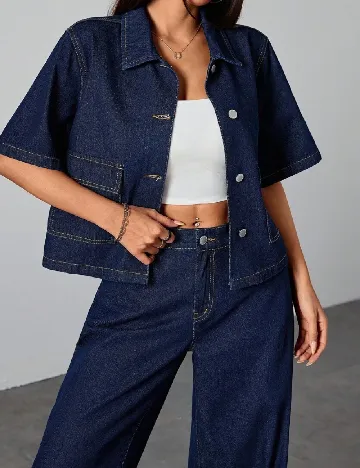 Camasa Shein Kids, bleumarin