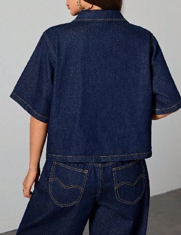 Camasa Shein Kids, bleumarin