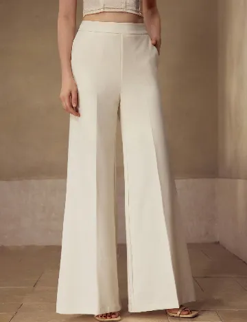 Pantaloni MOTF, ecru