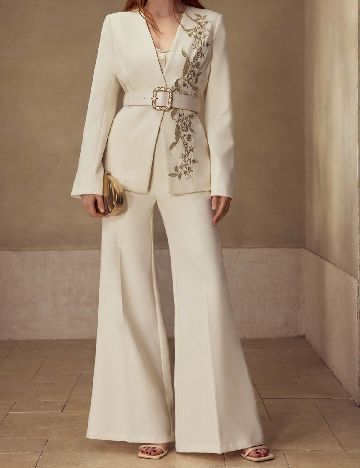 Pantaloni MOTF, ecru