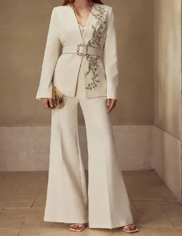 Pantaloni MOTF, ecru